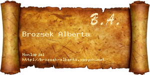 Brozsek Alberta névjegykártya